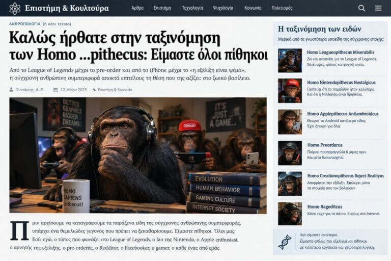 Καλώς ήρθατε στην ταξινόμηση των Homo pithecus: Είμαστε όλοι πίθηκοι